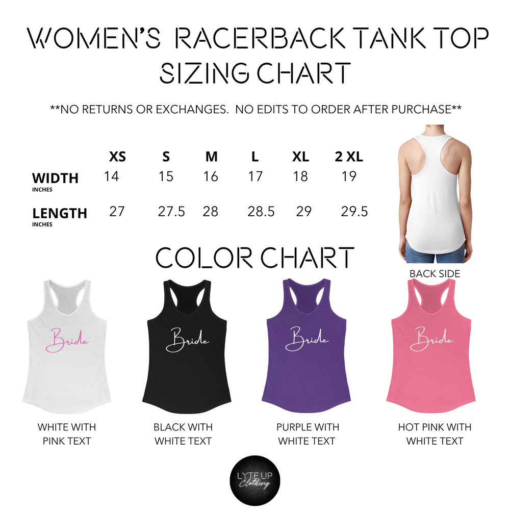 Bride Women's Racerback Slim Fit Tank Top