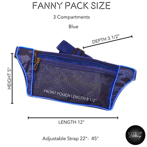 Light Up Fanny Pack - Blue, Green, Pink, Purple, Silver