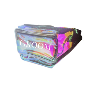 Groom Holographic Metallic Fanny Pack