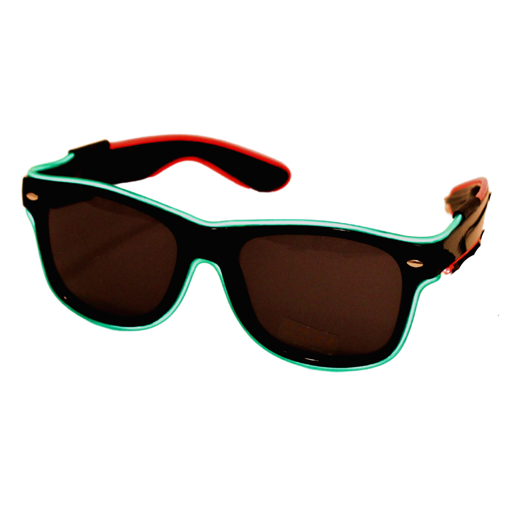 Green and Orange Multicolored Light Up Sunglasses
