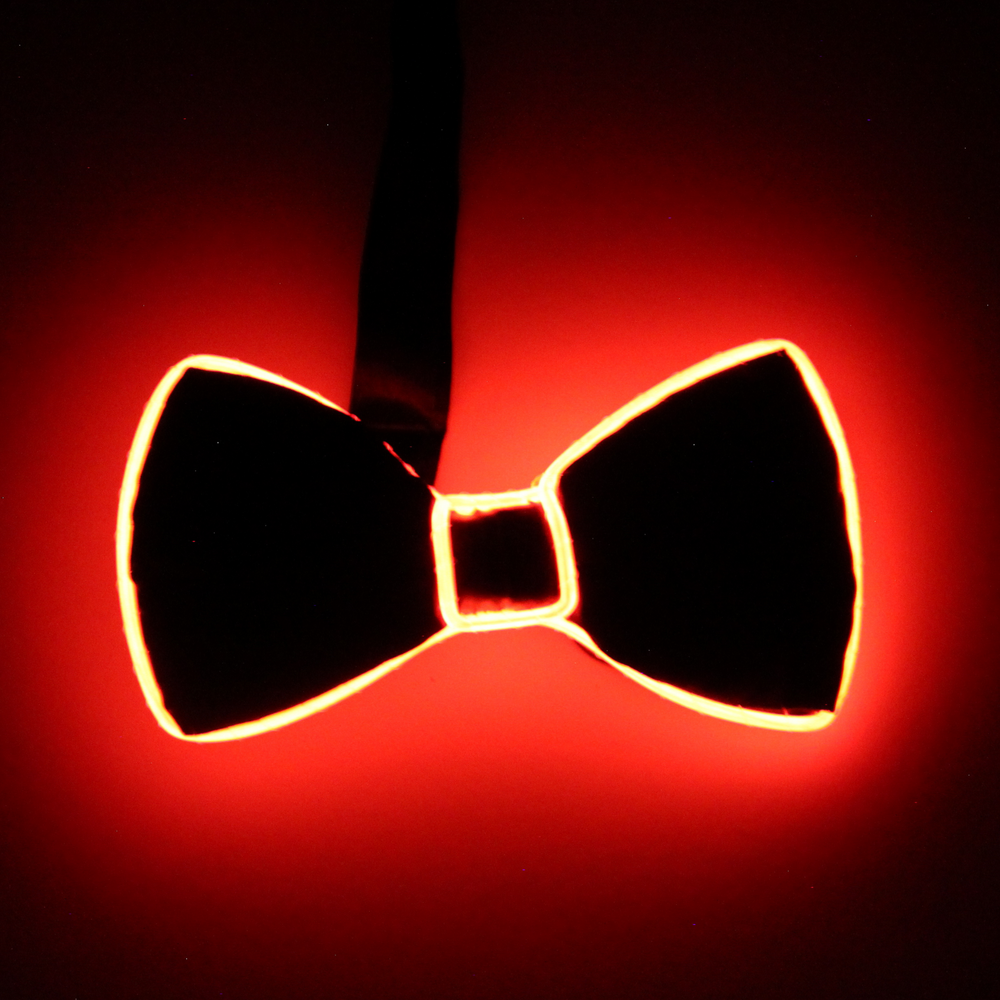 Light Up Orange Bow Tie