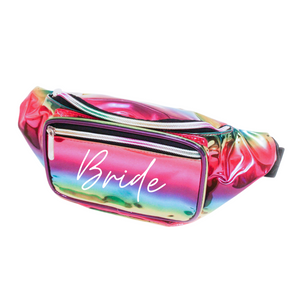 Bride Holographic Metallic Fanny Pack