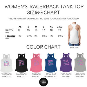Team Bride Women's Racerback Slim Fit Tank Top