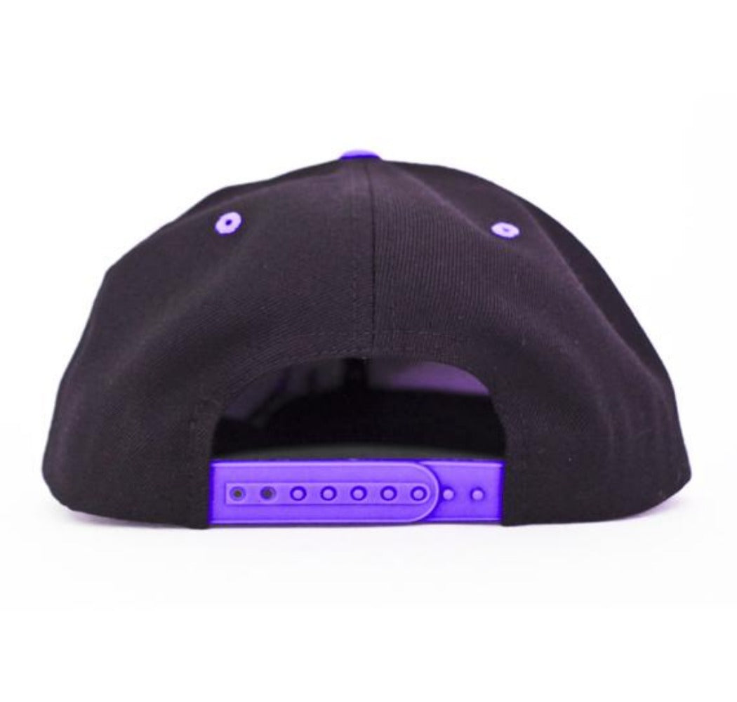 Light Up Mustache Hat Dark Orange / Black/Purple Brim