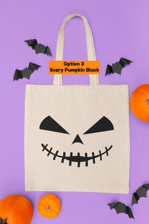 Pumpkin Canvas Tote Bag Designs | Halloween Trick or Treat Bag