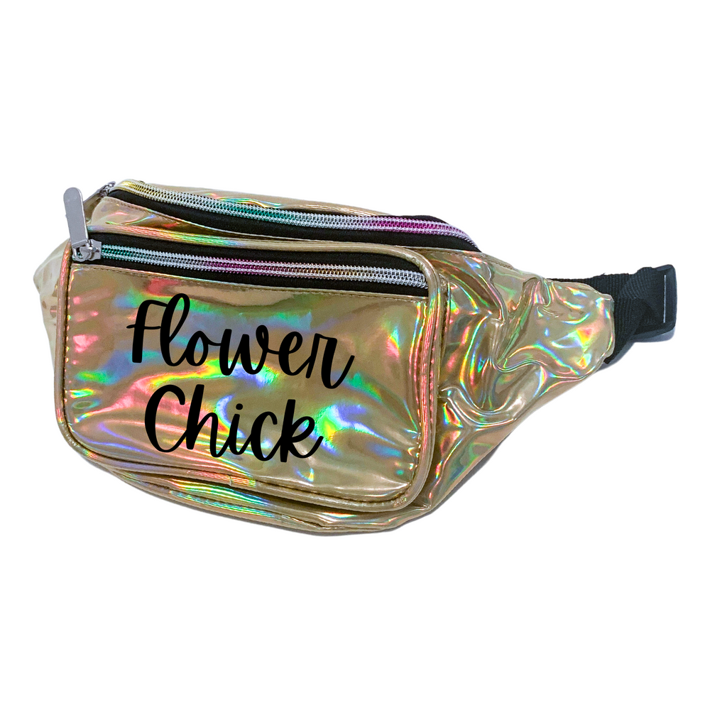 
                
                    Load image into Gallery viewer, Flower Chick Metallic Fanny Pack
                
            
