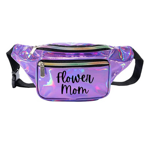 Flower Mom Metallic Fanny Pack