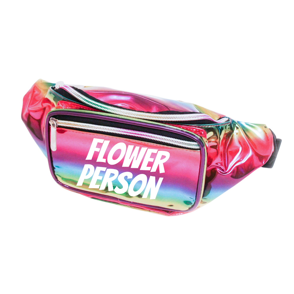 Flower Person Metallic Fanny Pack