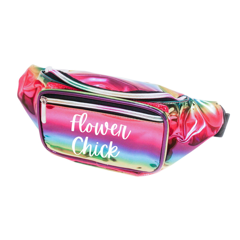 
                
                    Load image into Gallery viewer, Flower Chick Metallic Fanny Pack
                
            