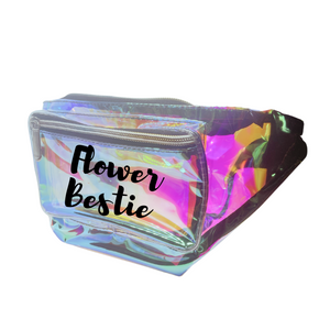 Flower Bestie Holographic Metallic Fanny Pack