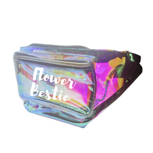 
                
                    Load image into Gallery viewer, Flower Bestie Holographic Metallic Fanny Pack
                
            