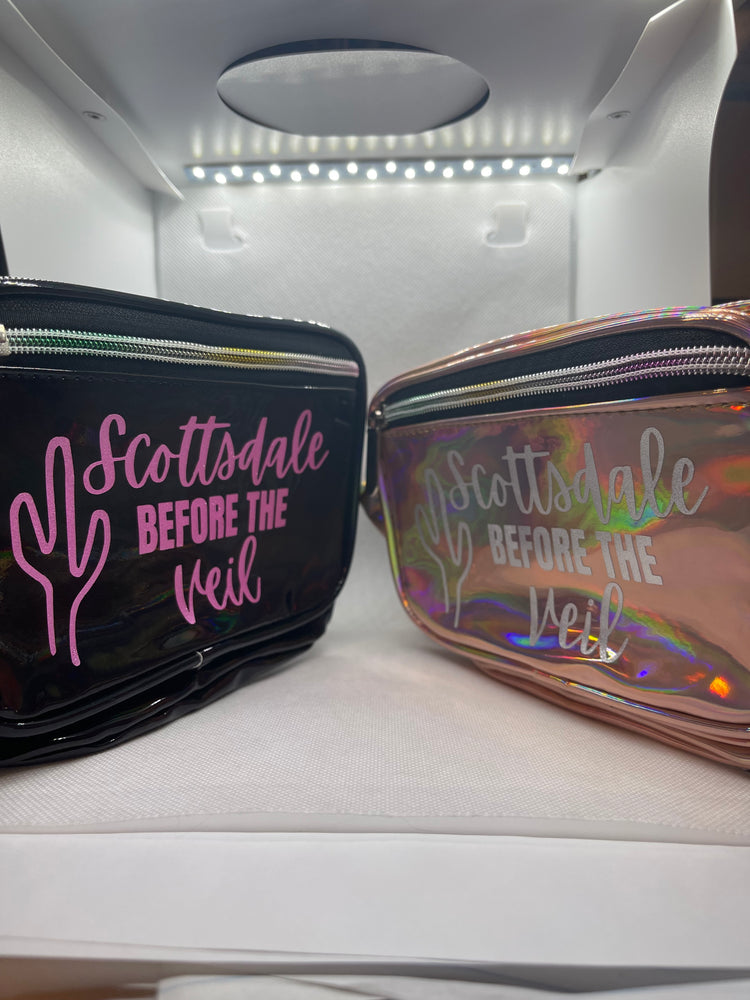 
                
                    Load image into Gallery viewer, Custom Holographic Metallic Fanny Pack
                
            