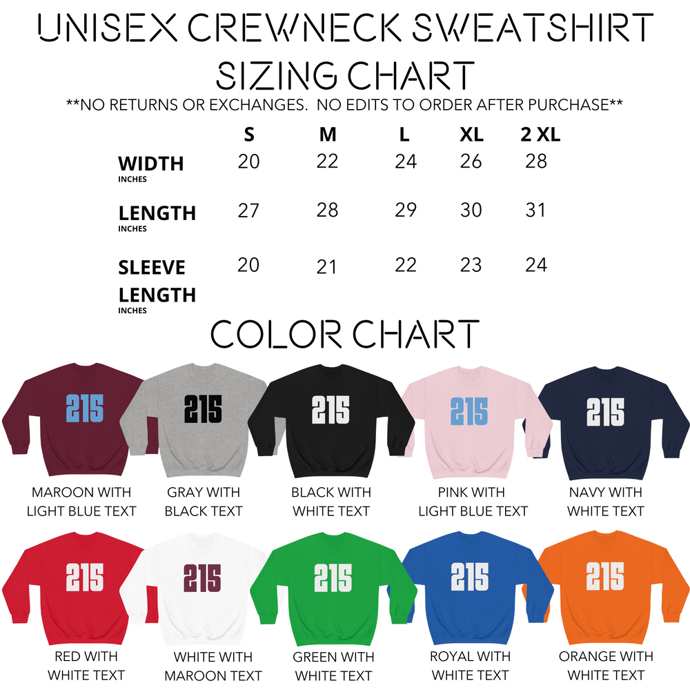 215 Area Code Unisex Crewneck Sweatshirt