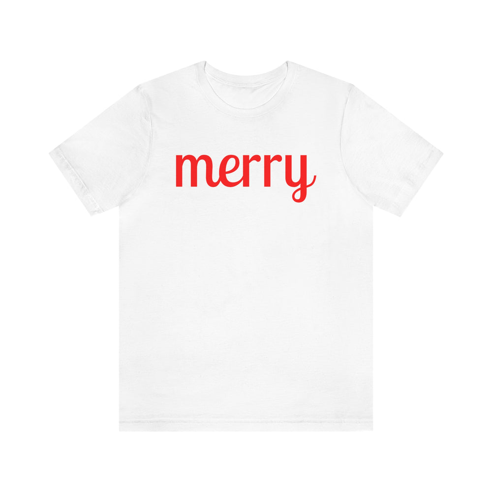 
                
                    Load image into Gallery viewer, Merry Unisex Jersey Short Sleeve T-shirt
                
            