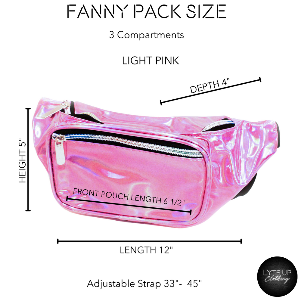 Light Pink Holographic Metallic Fanny Pack