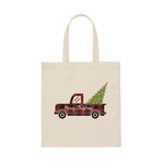 Merry Christmas Truck Canvas Tote Bag
