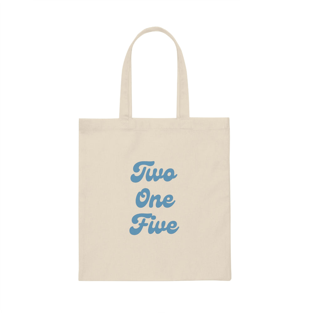 
                
                    Load image into Gallery viewer, Two One Five Canvas Tote Bag
                
            