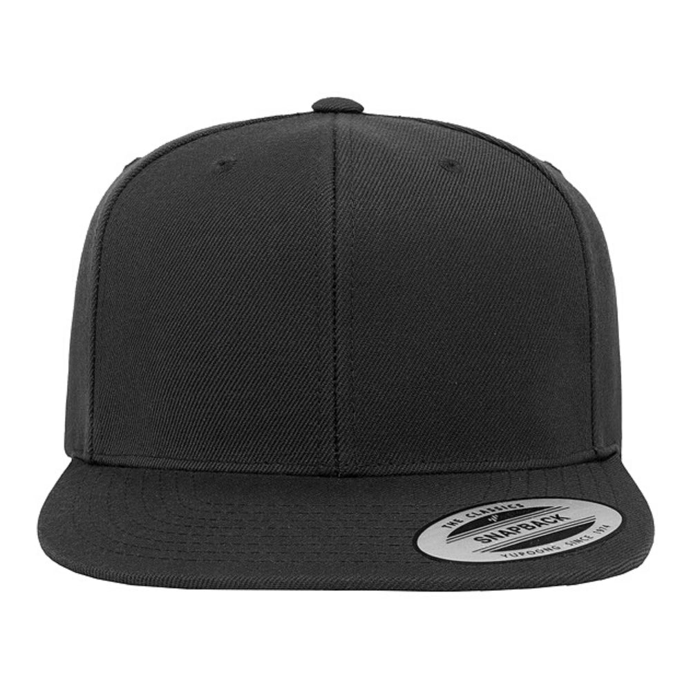 Black with Black Brim Yupoong Flexfit Classic Snapback Hat