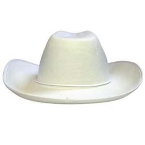 
                
                    Load image into Gallery viewer, White Felt Cowboy Hat
                
            