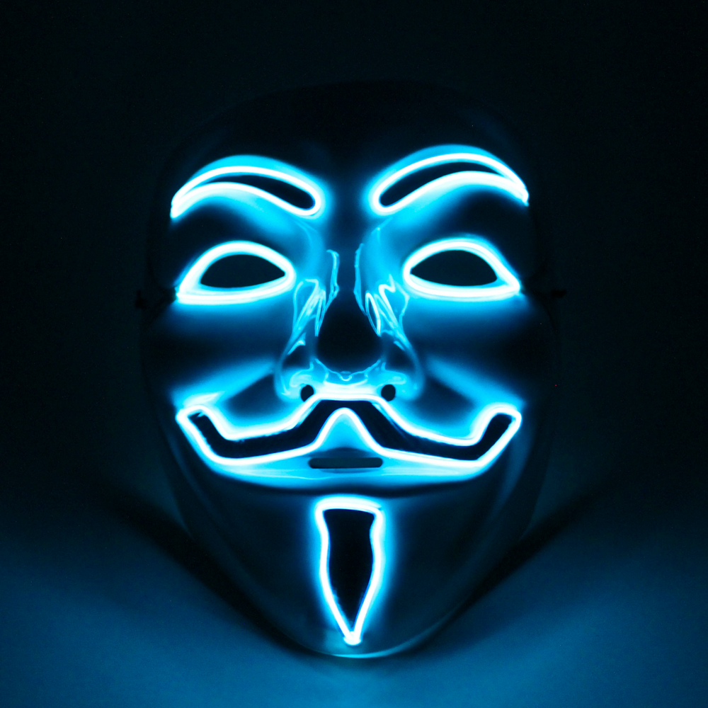 
                
                    Load image into Gallery viewer, Blue Light Up Vendetta Mask
                
            
