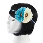 Blue and White Light Up Flower Headband