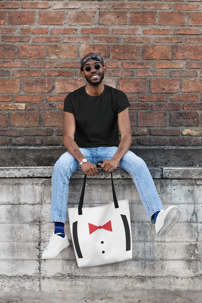 
                
                    Load image into Gallery viewer, Bowtie and Suspenders Tote Bag | 3 Sizes
                
            