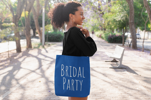 
                
                    Load image into Gallery viewer, Bridal Party Blue Tote Bag | 3 Sizes
                
            