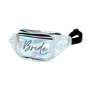 
                
                    Load image into Gallery viewer, Bride Holographic Metallic Fanny Pack
                
            