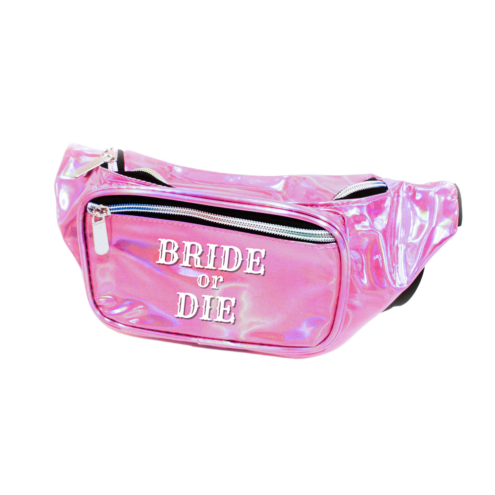 
                
                    Load image into Gallery viewer, Bride or Die Holographic Metallic Fanny Pack
                
            