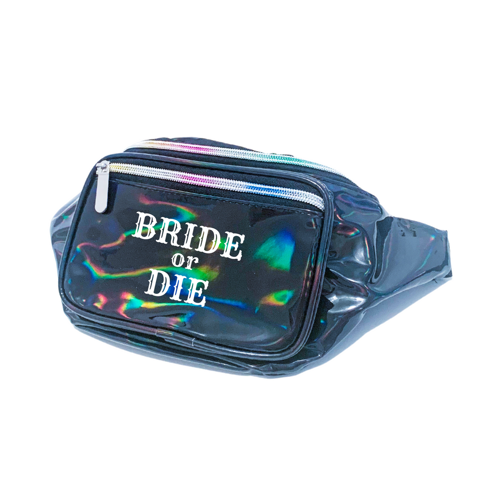 Bride or Die Holographic Metallic Fanny Pack