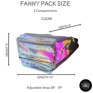 Clear Iridescent Holographic Metallic Fanny Pack