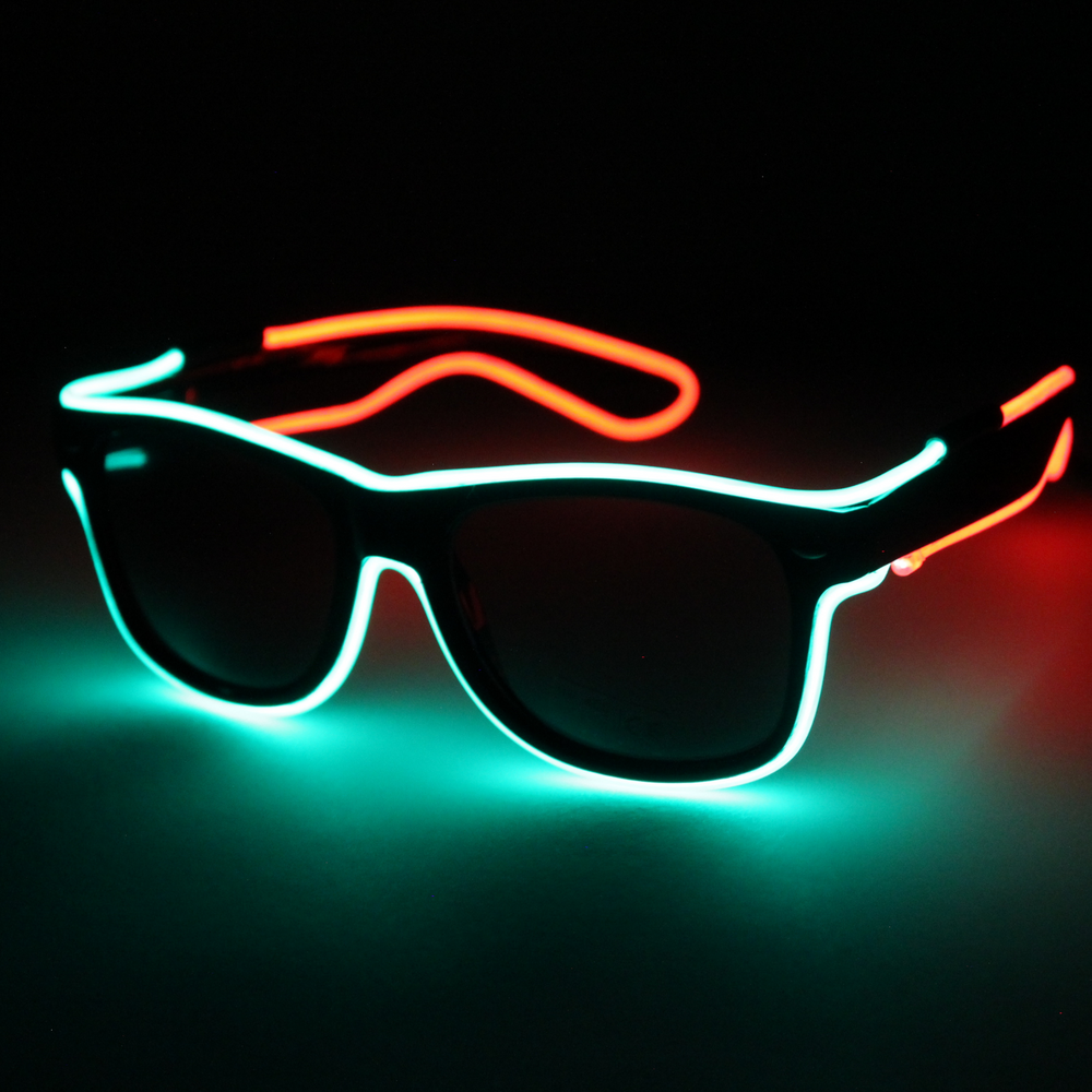 
                
                    Load image into Gallery viewer, Green and Orange Multicolored Light Up Sunglasses
                
            