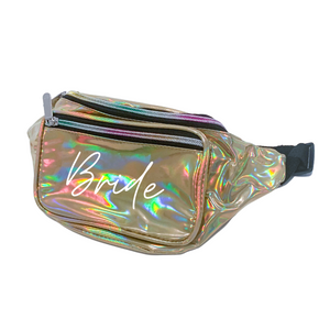 
                
                    Load image into Gallery viewer, Bride Holographic Metallic Fanny Pack
                
            
