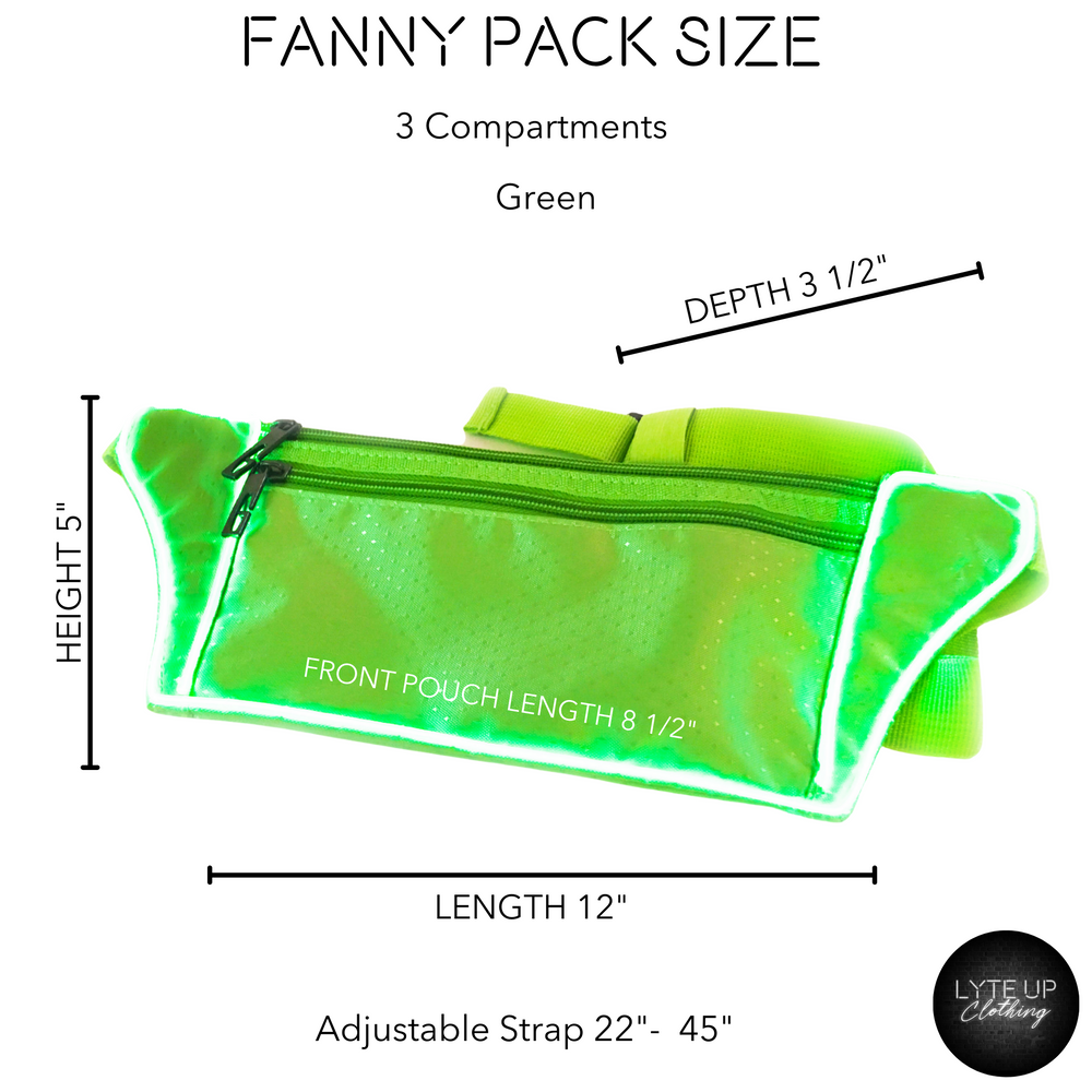 Light Up Green Fanny Pack – Lyte Up Clothing - Main Image