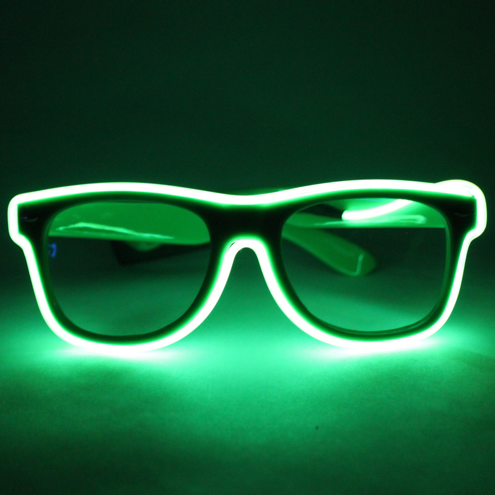 Green Light Up Wireless Glasses