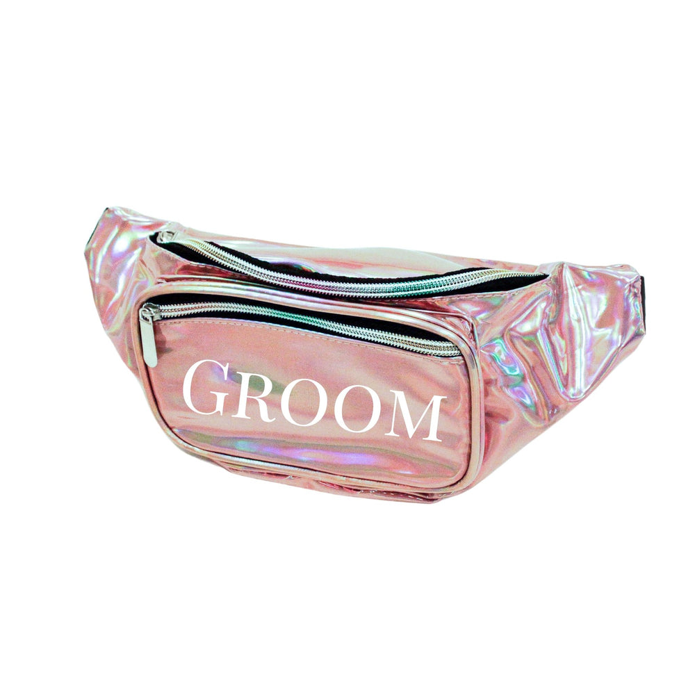 
                
                    Load image into Gallery viewer, Groom Holographic Metallic Fanny Pack
                
            