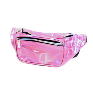 
                
                    Load image into Gallery viewer, Light Pink Holographic Metallic Fanny Pack
                
            
