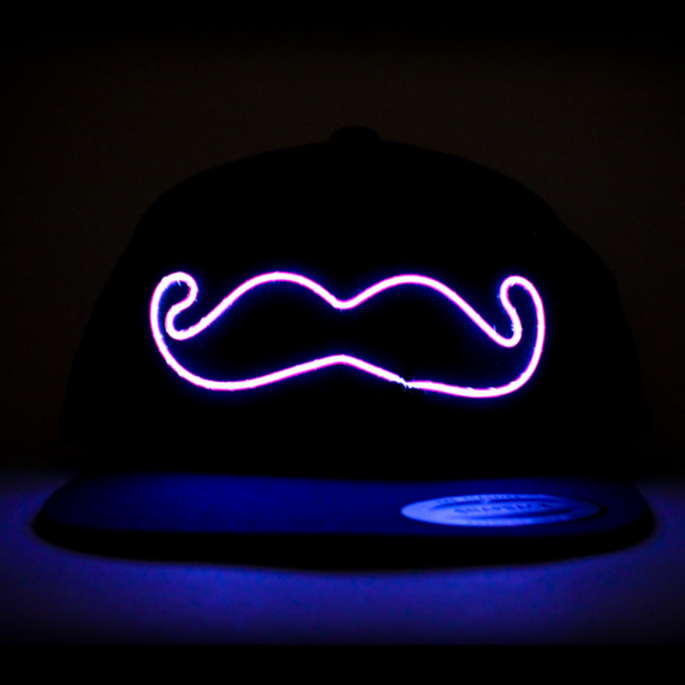 Light Up Mustache Hat