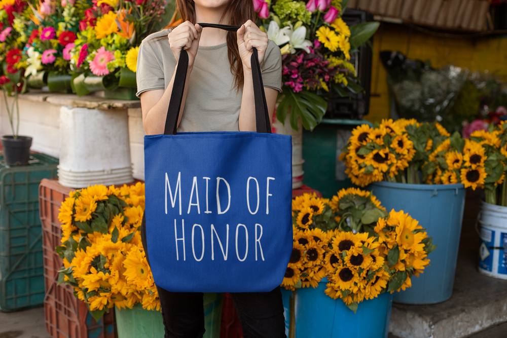 Maid of Honor Blue Tote Bag | 3 Sizes