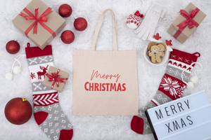 
                
                    Load image into Gallery viewer, Merry Christmas Canvas Tote Bag
                
            