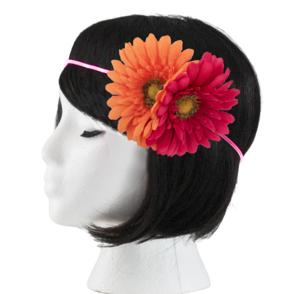 Pink and Orange Light Up Flower Headband