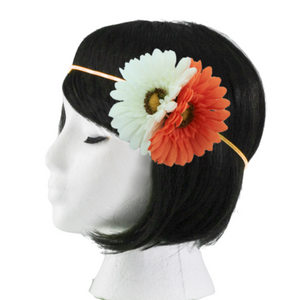 Orange and White Light Up Flower Headband