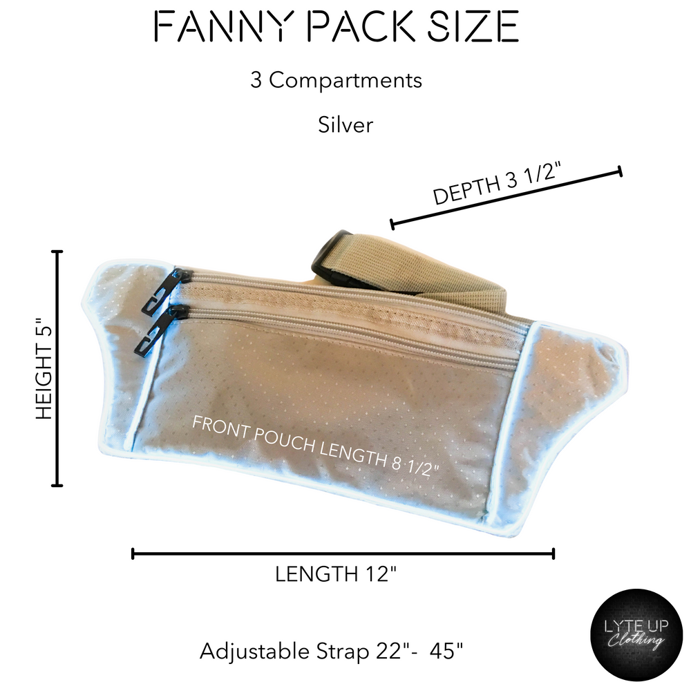 
                
                    Load image into Gallery viewer, Light Up Silver Fanny Pack
                
            