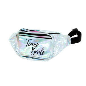 
                
                    Load image into Gallery viewer, Team Bride Holographic Metallic Fanny Pack
                
            