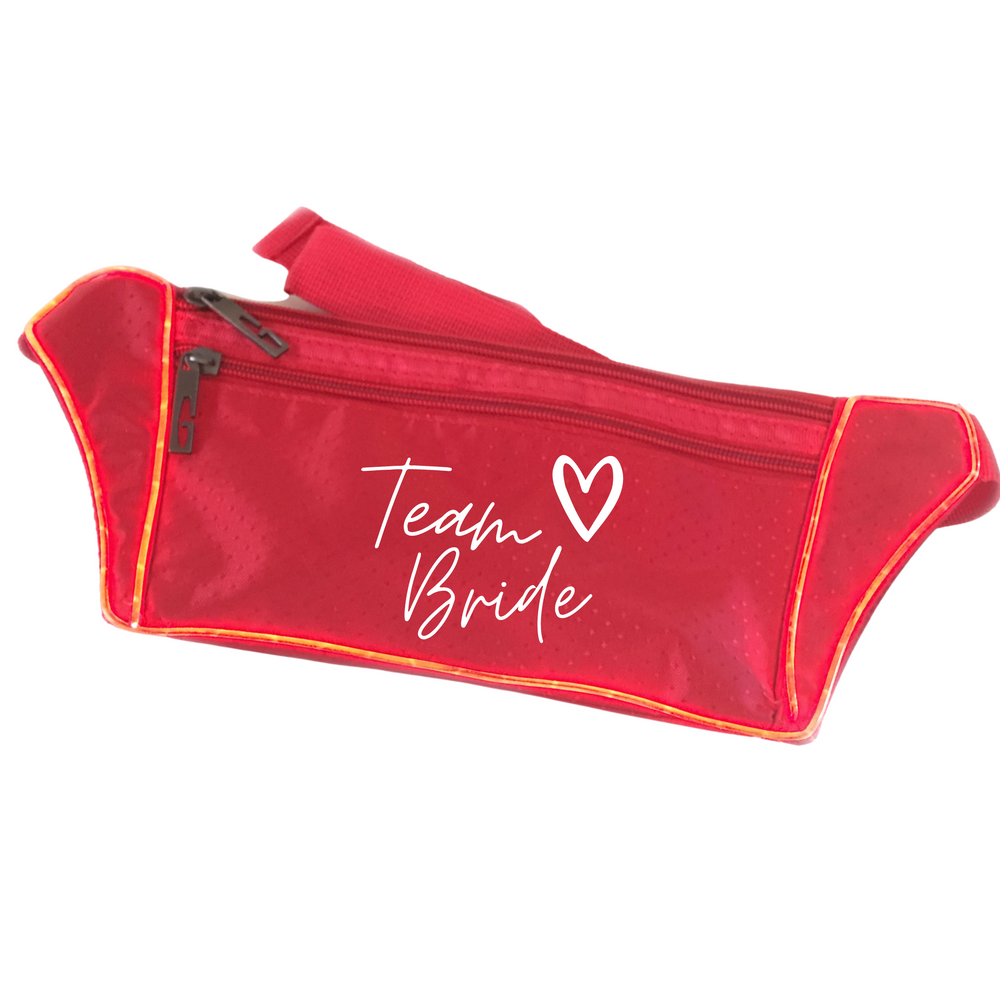 
                
                    Load image into Gallery viewer, Team Bride ♡ Light Up Fanny Pack
                
            