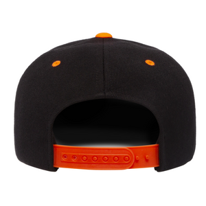 Black with Neon Orange Brim Yupoong Flexfit Classic Snapback Hat