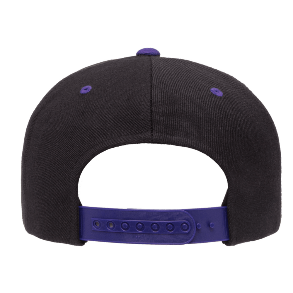 Black with Purple Brim Yupoong Flexfit Classic Snapback Hat