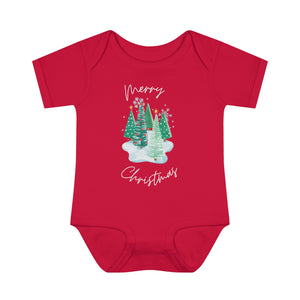 
                
                    Load image into Gallery viewer, Merry Christmas Snow Trees Baby &amp;amp; Toddler One Piece
                
            
