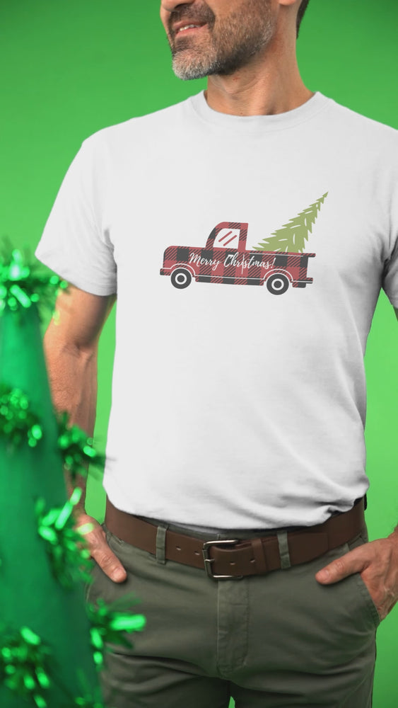 
                
                    Load and play video in Gallery viewer, Merry Christmas Truck Unisex Jersey Short Sleeve T-shirt
                
            