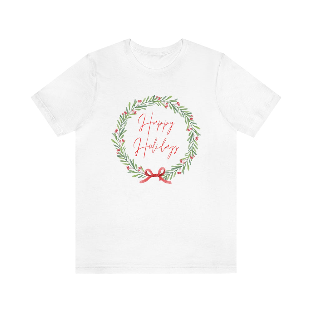 
                
                    Load image into Gallery viewer, Happy Holidays Unisex Jersey Short Sleeve T-shirt
                
            